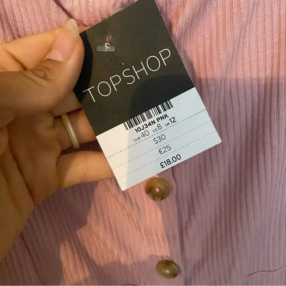 🆕• TOPSHOP • tie shoulder ribbed mini dress - Picture 6 of 8